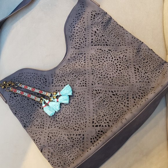 Women's Large Navy Blue Shoulder Bag - Picture 7 of 7